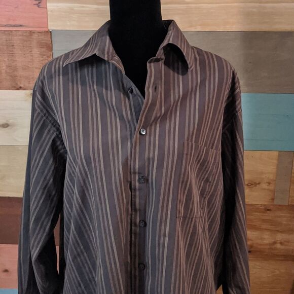 Xl bcbg brown striped button-down - Picture 2 of 4